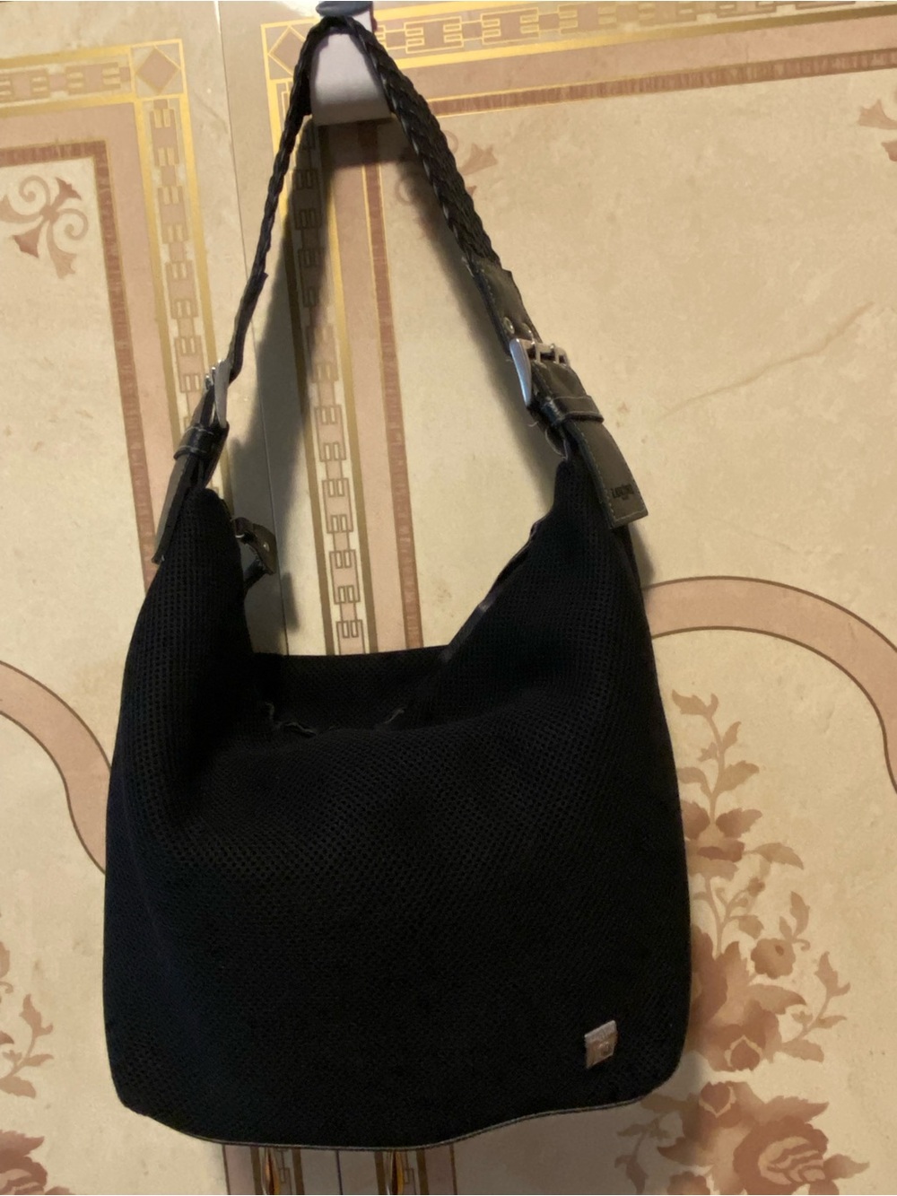 Lancome Black Shoulder Bag with Braided Strap